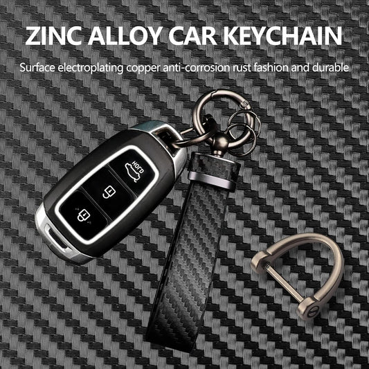 Carbon fiber car keychain, car accessory key ring and anti-loss product